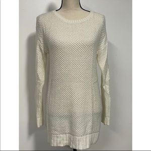 NWT SO Crochet Tunic Sweater White Juniors Size M